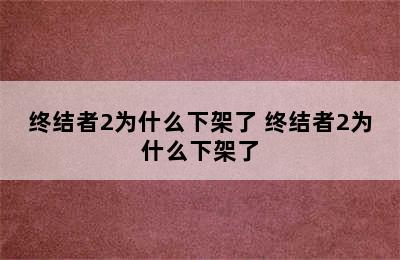 终结者2为什么下架了 终结者2为什么下架了